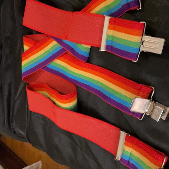 Vintage Rainbow Clip On Suspenders - Picture 5 of 5